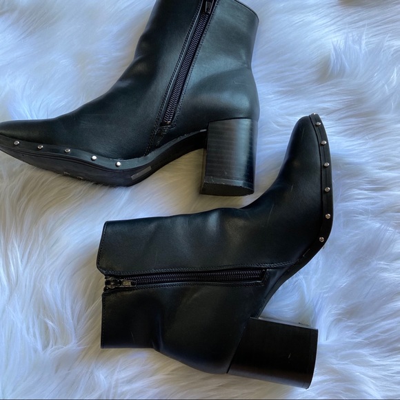 Express black Ankle Boots with silver studs. - Picture 5 of 8